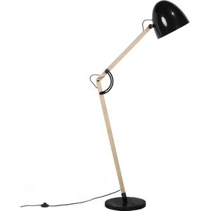 HETTON - Staande lamp - Zwart - Marmer
