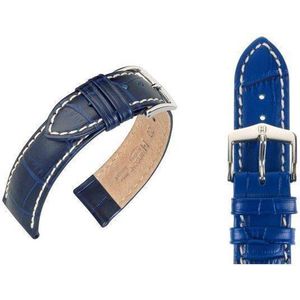 Hirsh Horlogeband Modena Donkerblauw  - Leer - 22mm