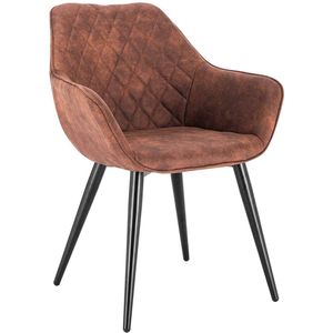 Rootz Moderne Eetkamerstoel - Ergonomische stoel - Stijlvolle zitting - Comfortabel ontwerp - Duurzame constructie - Verstelbare stabiliteit - Stof en metaal - 84 cm x 41 cm x 45 cm
