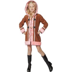Wilbers & Wilbers - Eskimo Kostuum - Eskimo Pink Funky Iglo - Meisje - roze,bruin - Maat 116 - Carnavalskleding - Verkleedkleding
