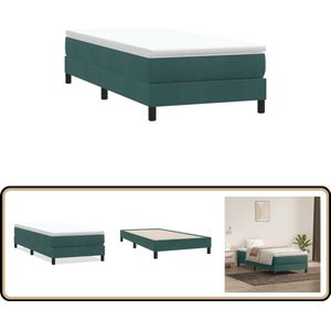 vidaXL Boxspring zonder matras fluweel donkergroen 80x210 cm