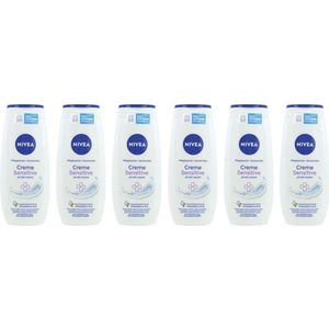 NIVEA 6 x Creme Sensitive Douchecrème 250 ml | Zeepvrij / pH-neutraal | Voor de Gevoelige Huid