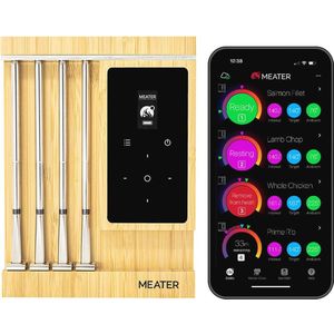 Slimme WiFi Vlees Thermometer met Geavanceerde Sondes - Draadloze Bluetooth, Geschikt voor BBQ, Oven, Grill, Rookoven, Air Fryer en Friteuse