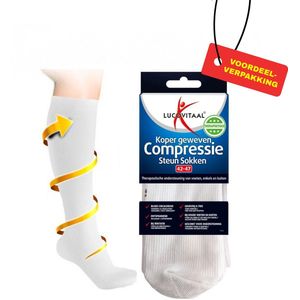 Koper Geweven Compressie Steun Kousen wit 36-41