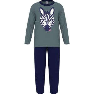 Petit Bateau - Fluwelen Kinderpyjama - Effen - Jongenspyjama - Zebramotiefje