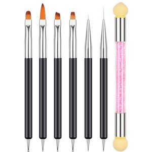 Nail Art Brush Set - 7 Detaillistische Borstels voor DIY Nagelontwerpen