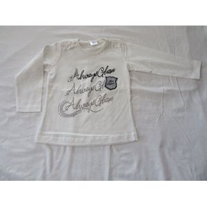 dirkje , meisje, t-shirt met lange mouw , creme, always glow , 6 jaar  116