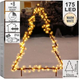 Kerstboom met Licht voor Buiten Metaal 175 LED 75 cm - Kunstkerstboom - Decoratie - Gloeiende