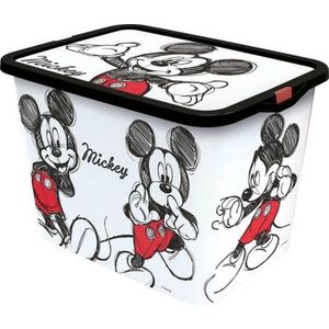 Stor Opbergbox Mickey Mouse 23 Liter Wit/zwart