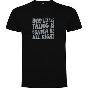 Zwart T-Shirt met “Every Little Thing...“ Afbeelding Zilver Maat XL