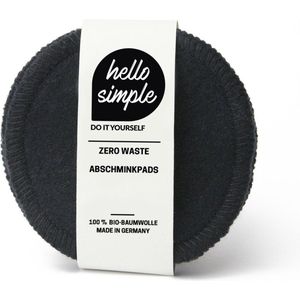 Hello Simple Zero-Waste Make-up Reinigingspads - 5 Stuks - Zwart - Herbruikbare Reinigingsdoekjes - Make-up Remover Pads - Milieuvriendelijke Optie