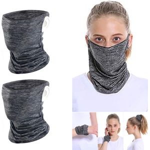 Anti-UV 2 stuks grijs - nek beenkap gezichtsbedekking sjaal - voor mannen en vrouwen - ademend zon winddicht - voor vissen wandelen fietsen - Fietsen hoofddoek - Winddicht masker