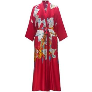 Dames Kimono Badjas met Japanse Bloesem Print