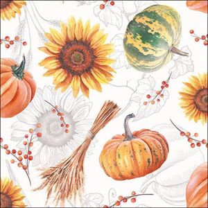 Ambiente - servetten - 33 x 33 cm - Pumpkins & Sunflowers - Herfst - Najaar