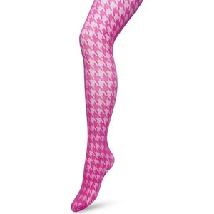 Bonnie Doon Houndstooth Panty 50 Denier Roze Dames maat S/M - Pied de Poule - Print - Gladde Naden - Maximaal Draagcomfort - Houndstooth Tights - Chique Panty - Feestelijk - Fel Roze - Rose Violet - BP221903.339