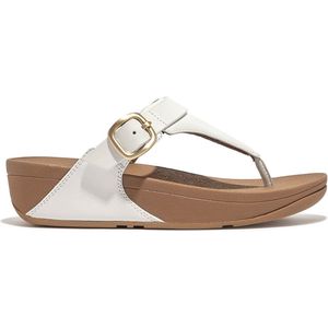 FitFlop Lulu Verstelbare Leren Toepost Slippers WIT - Maat 41