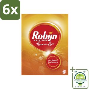 Robijn – Waspoeder – Fleur & Fijn – 550 g - Voordeelverpakking - 6 stuks - Waspoeder - Wasbeschermers