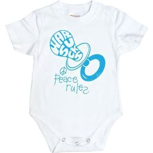 Hybris Kinder War Sucks Peace Rules Body AW-13-100441-L65 White-6-12Monate