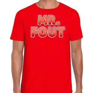 Bellatio Decorations Foute party t-shirt voor heren - Mr. Fout - rood - carnaval L