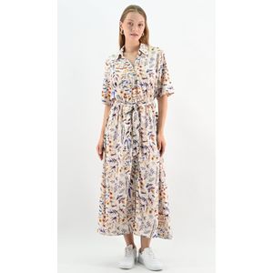 YesMooi - Maxi Overhemdjurk met Bloemenprint en Strikceintuur - Multicolor - S (36)