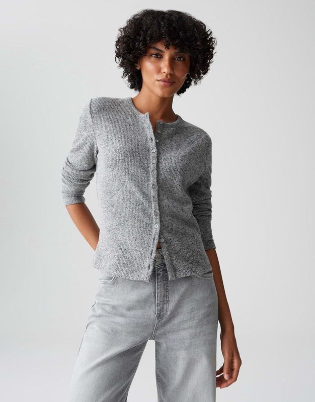 Opus - Top - Licht Grijs - Korte Mouw