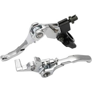 Stuur Koppelingshendel Aluminium Opvouwbare Remhendels - Pit Crossmotor Koppelingshendels - Zilver .