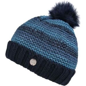 Frosty IV met Fleece gevoerde, gebreide muts met pompom van Regatta voor Dames, Muts, Marineblauw Blauw