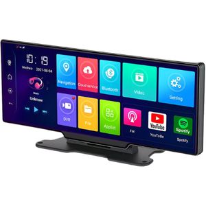 Dashcam voor Auto - 10.26” Dashcam ADAS GPS Navigatie - Android 8.1 - Remote Monitor & Rijassistentie - 2G met 6m RCC - Zwart