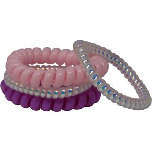 Jessidress® Haarelastiekjes Spiraal Telefoonkabel Stevig Spiralen Elastieken - Roze
