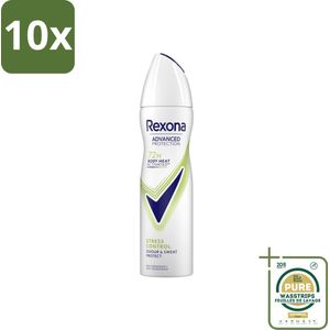 10 x Rexona - Deodorant Spray - Advanced Protection Stress Control - Tegen Stresszweet - 150 ml - Grootverpakking - Anti-transpirant Spray - Stresszweet - 72 Uur Bescherming - Fris Ruiken - Citrusgeur