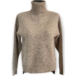 Manlee - m.l. Grof gebreide trui met col. Kleur: Beige. Maat: M