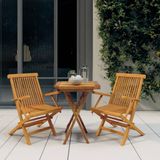 The Living Store Houten Tuinset - Tafel 60x60x75 cm - Stoel 55x60x89 cm - Massief Teakhout