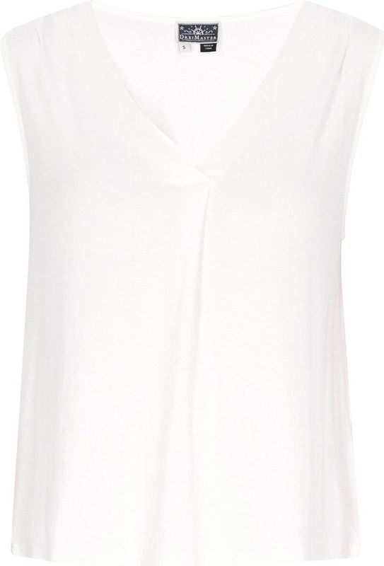 DreiMaster - Maritim Top - Offwhite - Mouwloos - V-hals
