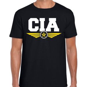 CIA agent verkleed t-shirt zwart voor heren - geheime dienst - verkleedkleding / tekst shirt L