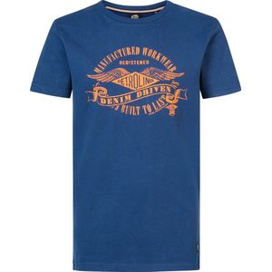 Petrol Industries - Jongens Artwork T-shirt Maritima - Blauw - Maat 116