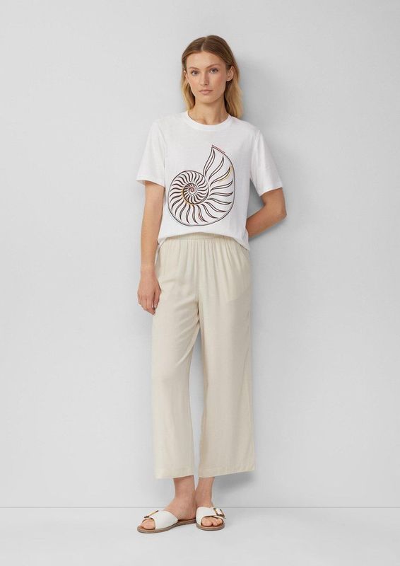 Culottes - Viscose - Casual - Met Elastische Tailleband - Effen Ontwerp