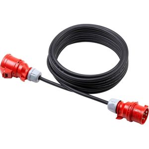 CE-verlengkabel 10m rubberen kabel H07RN-F5G 15mm² 16A-400V IP44 buiten - bouwplaatsen commercieel gebruik