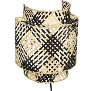 Atmosphera Wandlamp Liby Bamboe natural/zwart - Dia 23 cm - Lamp