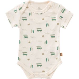 Fresk Romper met Korte Mouwen - Newborn - Biologisch Katoen - Mintgroen - Surf Boy