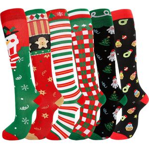 6 paar dikke warme sokken -S/M- Kerstmis - One Size - Extra warm en ademend - Antislipzolen