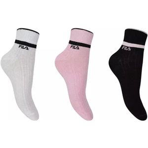 Fila - Thermosokken - Wit - 3-pack - Kwart - Sweet Pink