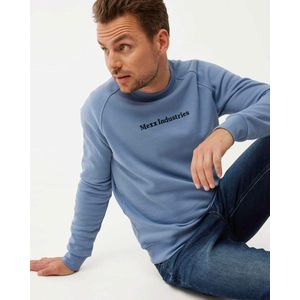 Mexx Crew Neck With Logo Print Denim Blue - - Maat Xl