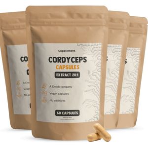 Cupplement - Cordyceps Paddenstoel Extract Capsules - 400 MG - Biologisch - 240 Stuks