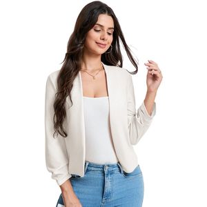 Blazer Dames Elegante 3/4 Mouw Blazer voor Casual Open Jas Blazer, Casual Korte Blazer, Kantoor Werkjas
