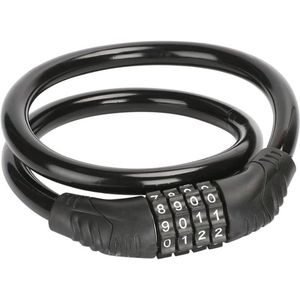 Kabelslot met cijfercode - beveiligd fietsslot - 1 stuk - roze - 15 mm x 600 mm