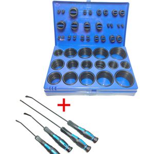 423 delige O ringen dichtingsringen rubber ringen set in blauwe kunststof koffer + verwijder tools