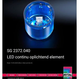 Rittal SG 2372.040, Blauw, 70 mm, 70 mm, 56 mm, 80 g, 1 stuk(s)