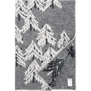 Lapuan Kankurit KUUSI 100% wollen deken/plaid donkergrijs-wit 130 x 200 cm