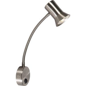 QAZQA karin - Moderne Wandlamp met flexarm voor binnen - 1 lichts - D 90 mm - Staal - Woonkamer | Slaapkamer | Keuken
