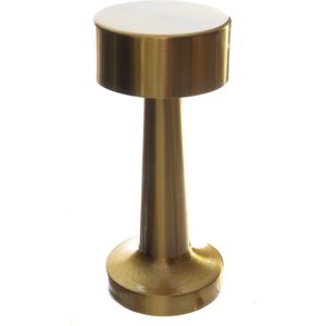 LED Tafellamp - Draadloos & USB-oplaadbaar - Warm en Wit Licht - Decoratieve Bedlamp, Nachtlamp & Sfeerlamp - Goud, 21 cm